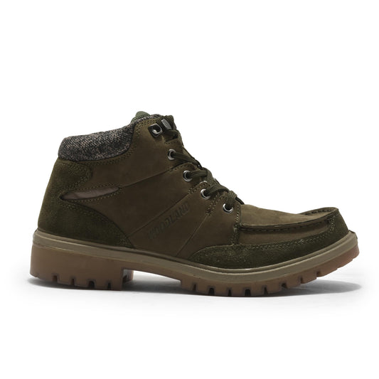 Woodland Men's Olive Green Leather Ankle Boot (GB 3452119)