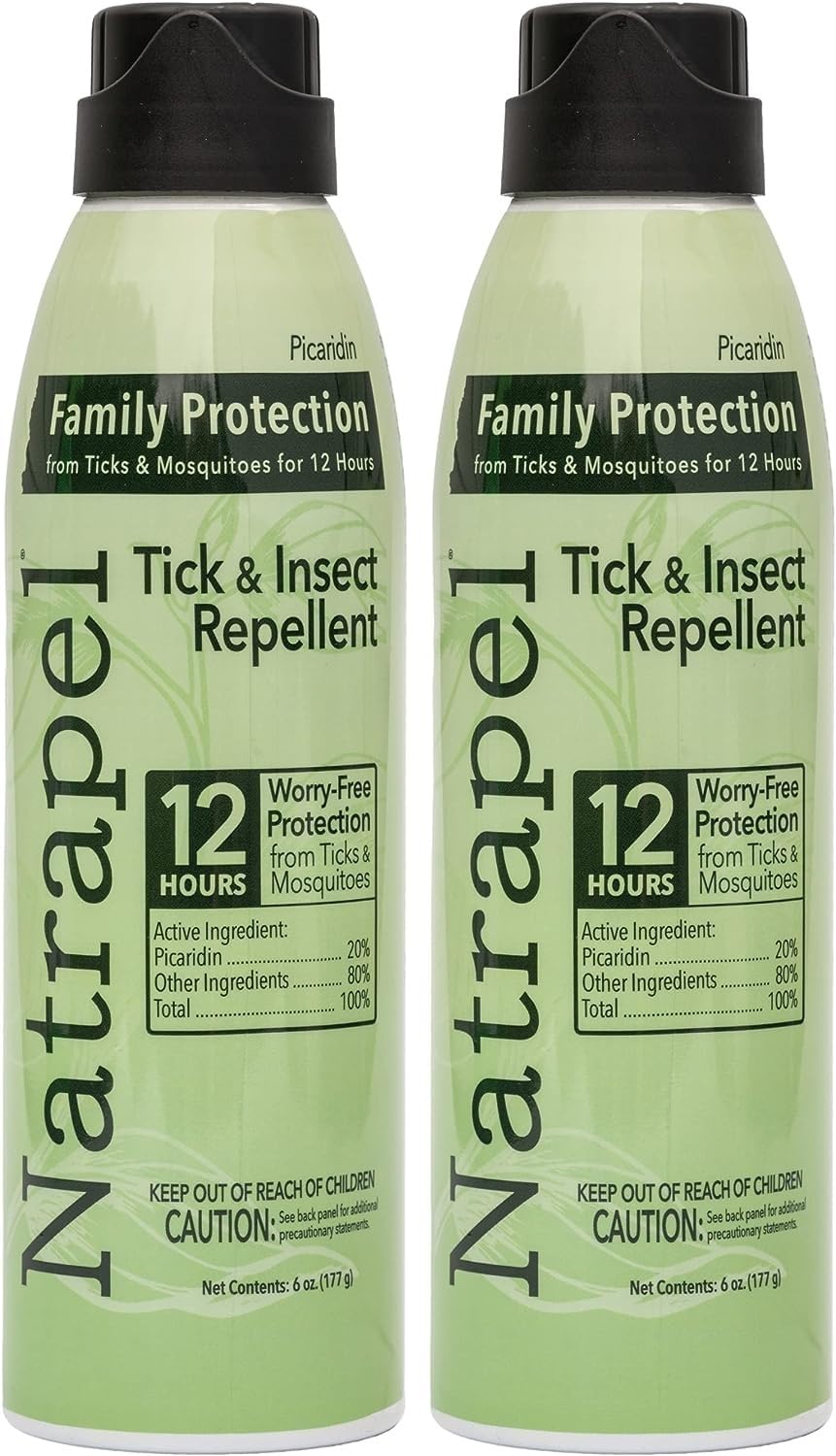 Natrapel Tick & Insect Repellent Eco-Spray - Bug Spray with 20% Picaridin - Family Protection Against Mosquitoes, Ticks & More - Up to 12 Hours of Protection - 6 oz (2 Pack)