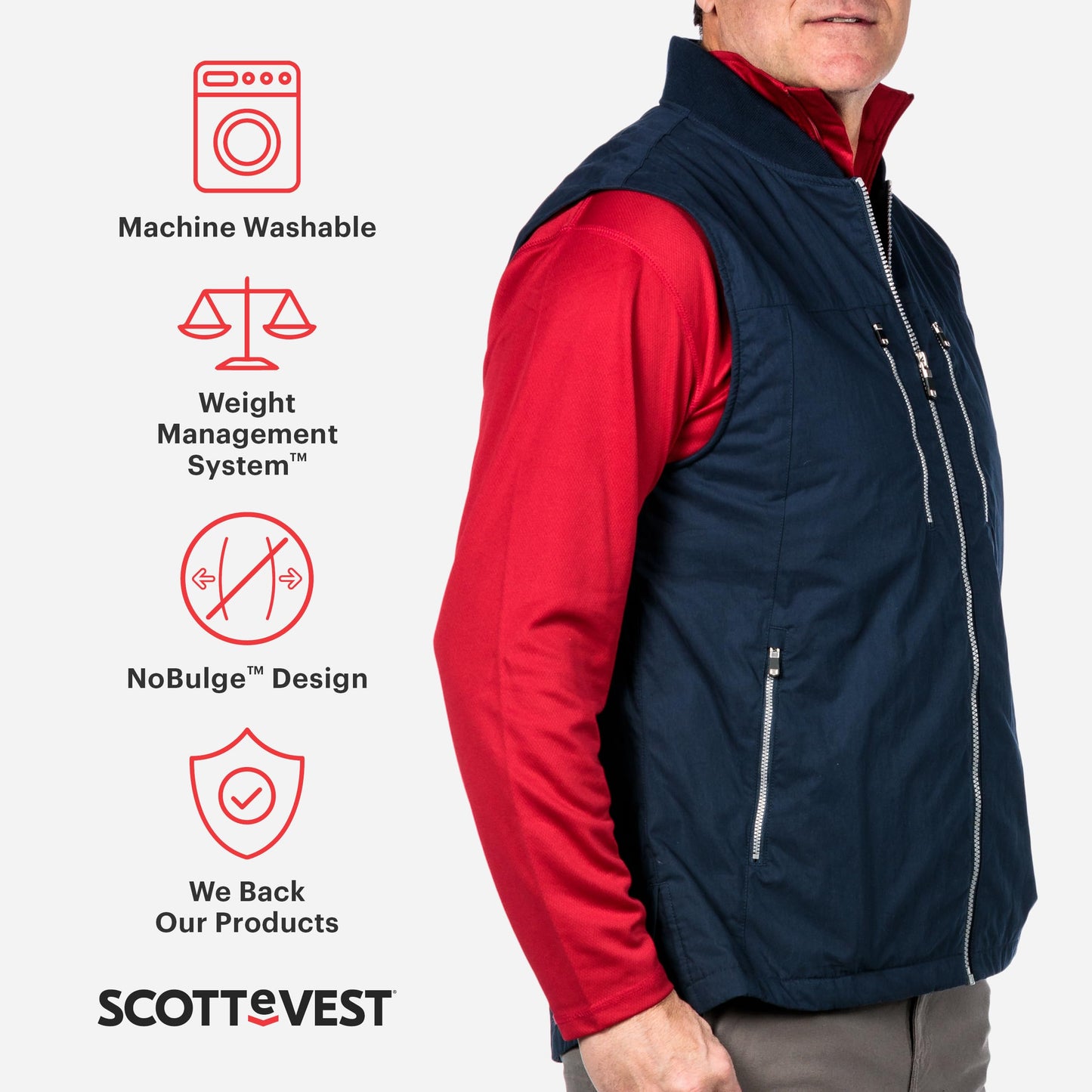 SCOTTeVEST 101 Travel Vest for Men - 9 Hidden Pockets - Breathable Water Repellent Vest for Travel, Hiking, Golfing, and More, Khaki, Large
