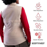SCOTTeVEST Q.U.E.S.T Vest for Women - 42 Hidden Pockets - Water Repellent for Travel & More (Black, X-Small)