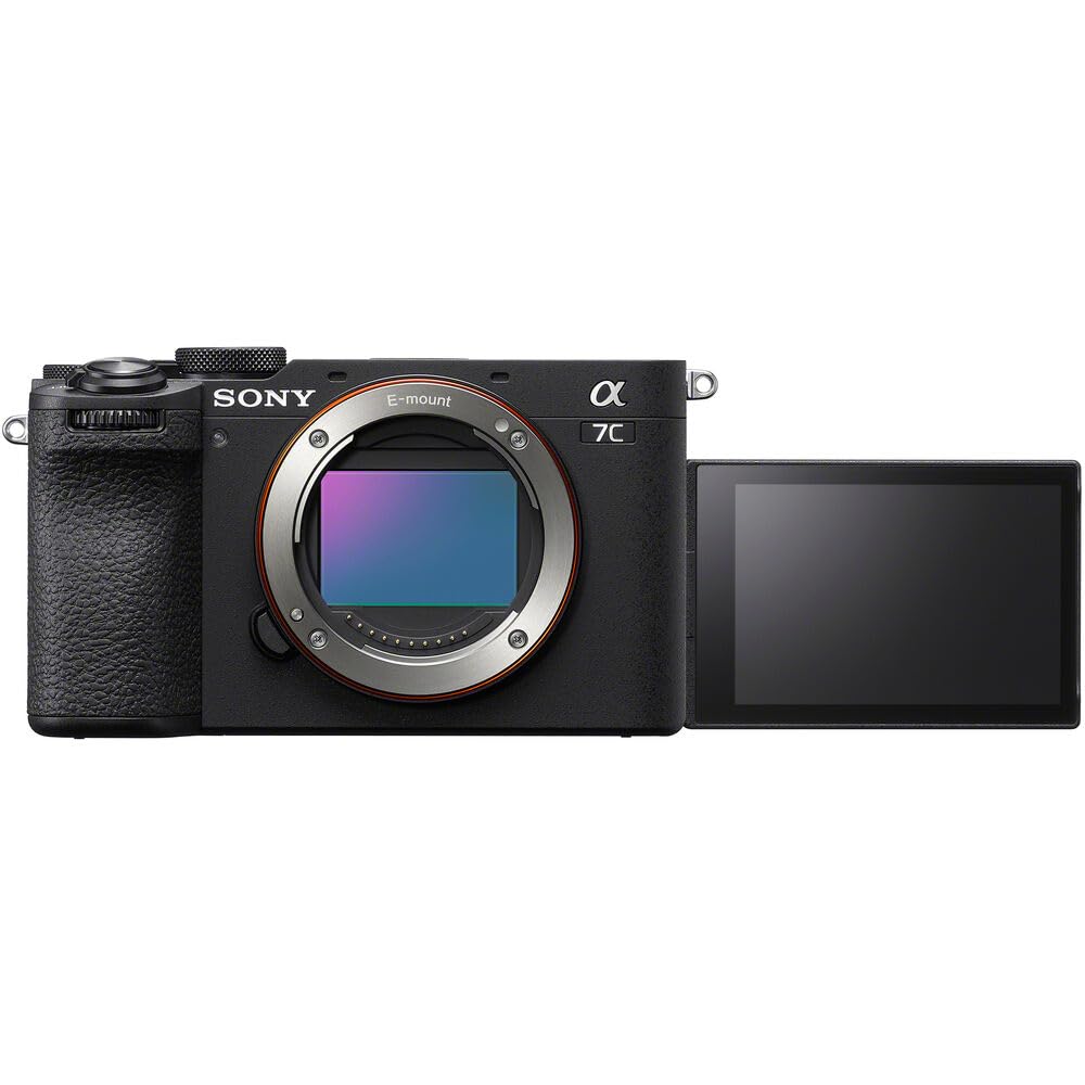 Sony Alpha 7C II Mirrorless Full-Frame Interchangeable Lens Camera (ILCE-7CM2/B) + 64GB SF-G Tough Card + Bag + Card Reader + Flex Tripod + Cleaning Kit