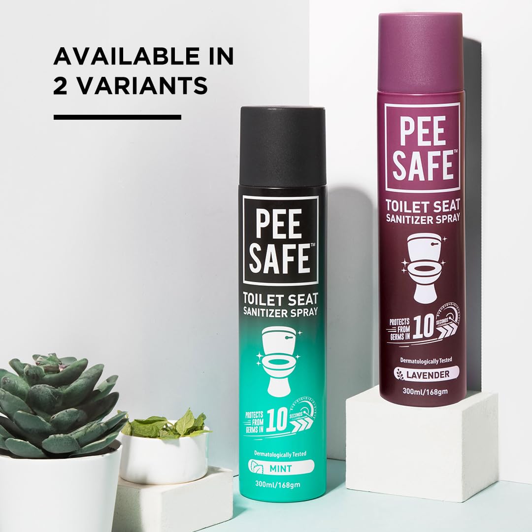 PEESAFE Pee Safe Toilet Seat Sanitizer Spray (300ml) - Lavendar | Reduces The Risk Of UTI & Other Infections | Kills 99.9% Germs & Travel Friendly