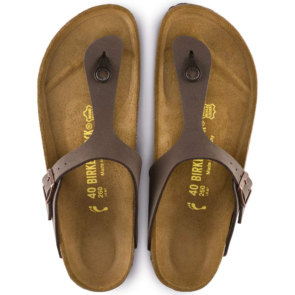 Birkenstock Unisex Gizeh BS Birko-Flor Sandals, Mocha, 6-6.5 Women/4-4.5 Men