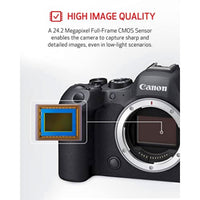 Canon EOS R6 Mark II Mirrorless Camera RF24-105mm F4-7.1 is STM Lens Kit, Full-Frame Hybrid Camera, 24.2 Megapixel CMOS Sensor, Photo and Video Capabilities, Black