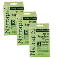 Natrapel Tick & Insect Repellent Wipes - Bug Spray with 20% Picaridin - Family Protection Against Mosquitoes, Ticks & More - Up to 12 Hours of Protection - 12 Wipes (3 Pack)