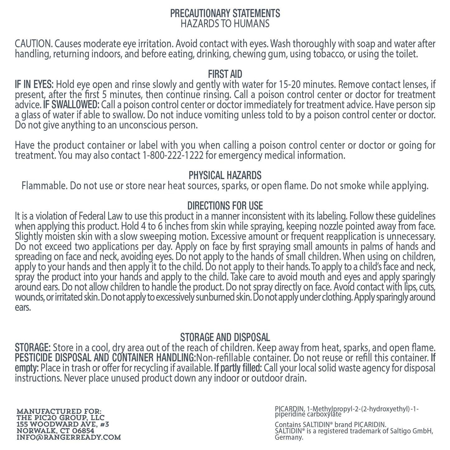 Ranger Ready Picaridin Insect Repellent, Ranger Orange Scent - DEET-Free Travel Size Bug Spray (3.4 Oz, Pack of 1)